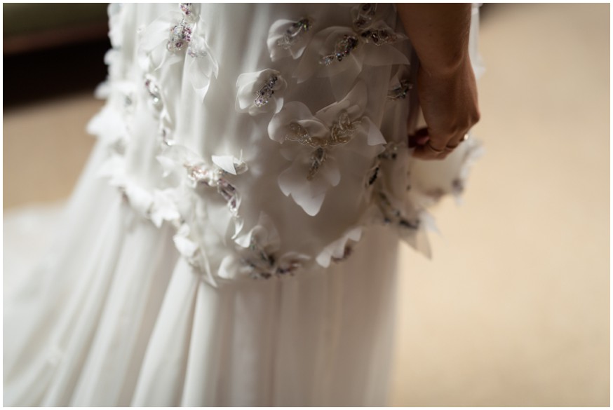 Amazing flowing beaded custom designed wedding dress 