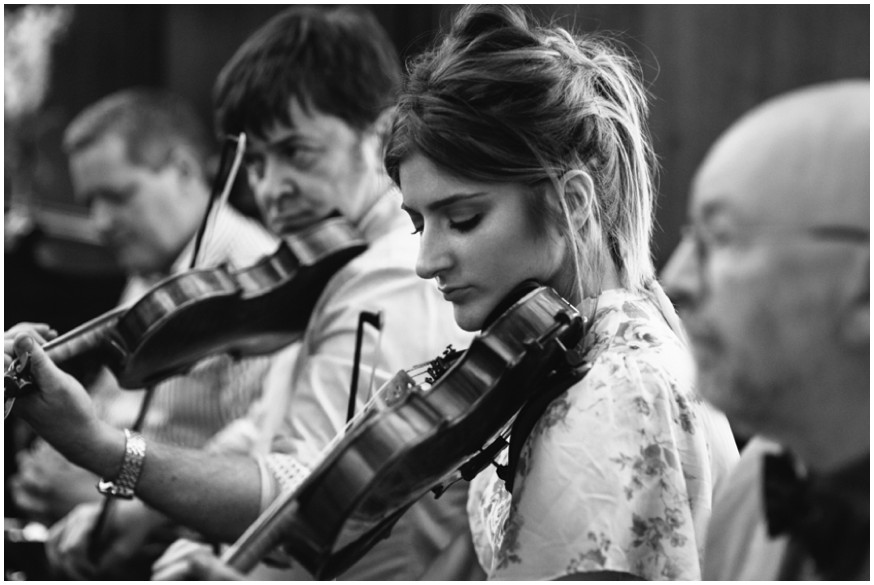 Violin being played during wedding ceremony at the Royal Hospital Kilmainham 